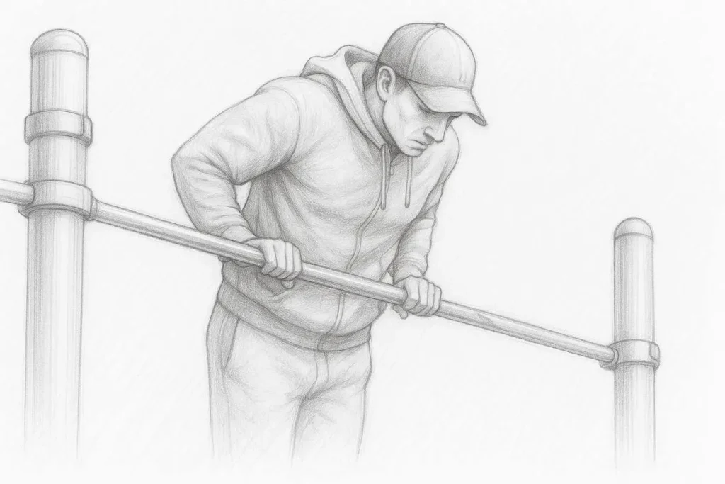 illustration crayonnée d'un athlète réalisant un muscle-up